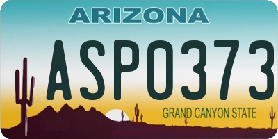 AZ license plate ASP0373