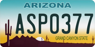 AZ license plate ASP0377