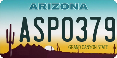 AZ license plate ASP0379