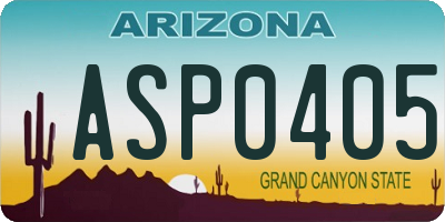 AZ license plate ASP0405