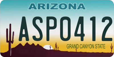 AZ license plate ASP0412