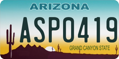 AZ license plate ASP0419