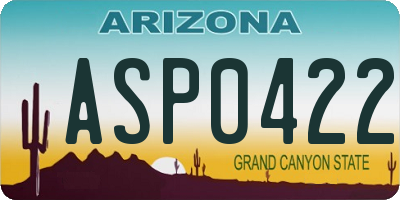 AZ license plate ASP0422