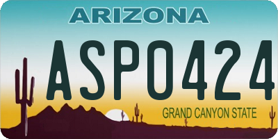 AZ license plate ASP0424