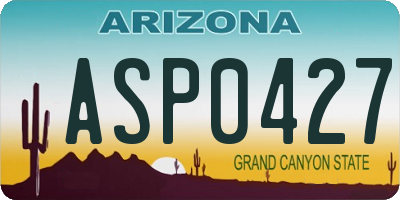 AZ license plate ASP0427