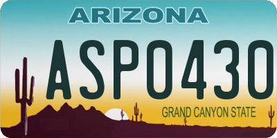 AZ license plate ASP0430