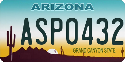 AZ license plate ASP0432