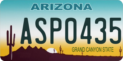 AZ license plate ASP0435