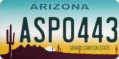 AZ license plate ASP0443
