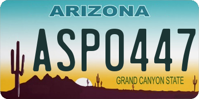 AZ license plate ASP0447