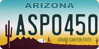 AZ license plate ASP0450