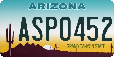 AZ license plate ASP0452
