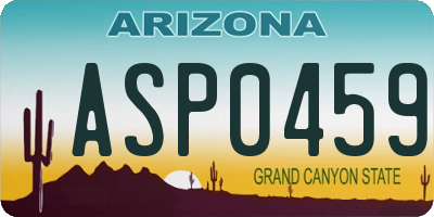 AZ license plate ASP0459