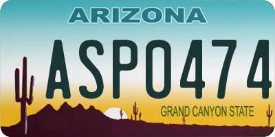 AZ license plate ASP0474