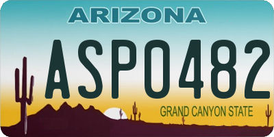 AZ license plate ASP0482