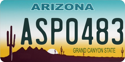 AZ license plate ASP0483