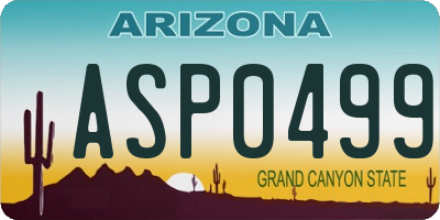 AZ license plate ASP0499