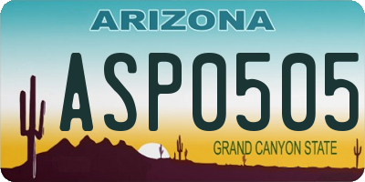 AZ license plate ASP0505