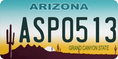 AZ license plate ASP0513