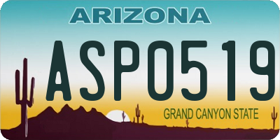 AZ license plate ASP0519