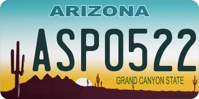 AZ license plate ASP0522