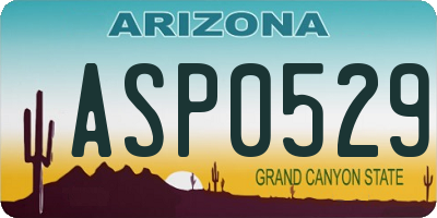 AZ license plate ASP0529