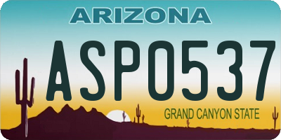 AZ license plate ASP0537
