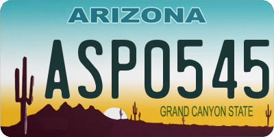 AZ license plate ASP0545