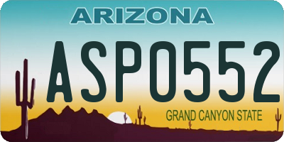 AZ license plate ASP0552
