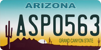 AZ license plate ASP0563