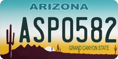 AZ license plate ASP0582