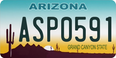 AZ license plate ASP0591