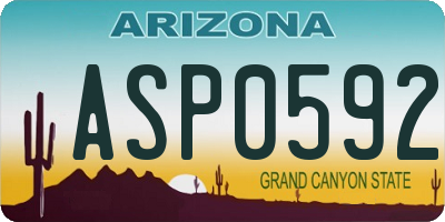 AZ license plate ASP0592