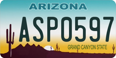 AZ license plate ASP0597