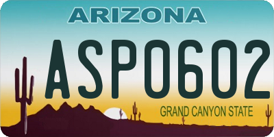 AZ license plate ASP0602