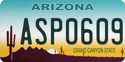 AZ license plate ASP0609