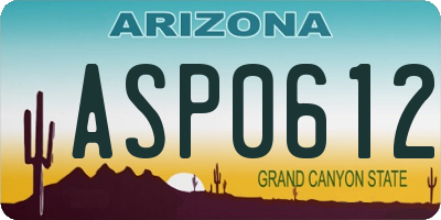 AZ license plate ASP0612