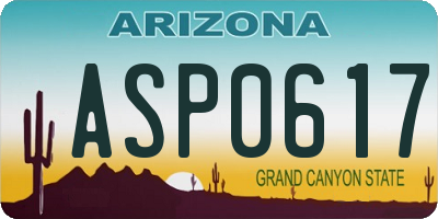 AZ license plate ASP0617
