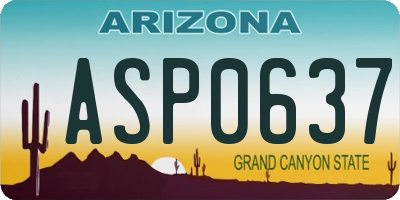 AZ license plate ASP0637