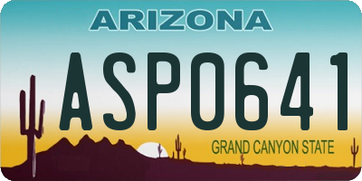 AZ license plate ASP0641