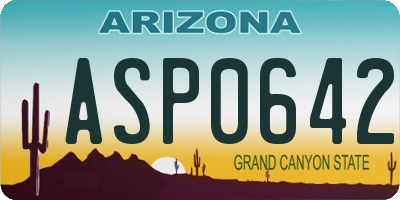 AZ license plate ASP0642