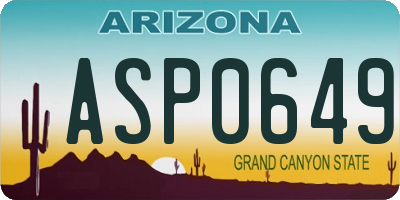 AZ license plate ASP0649