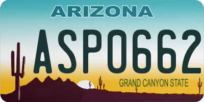 AZ license plate ASP0662