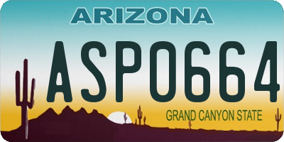 AZ license plate ASP0664