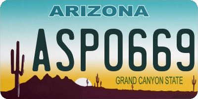 AZ license plate ASP0669