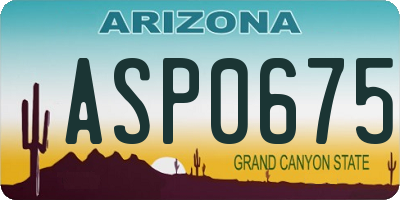AZ license plate ASP0675