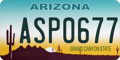 AZ license plate ASP0677