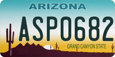 AZ license plate ASP0682