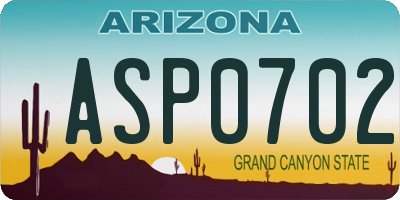 AZ license plate ASP0702