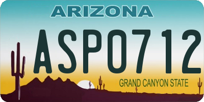 AZ license plate ASP0712